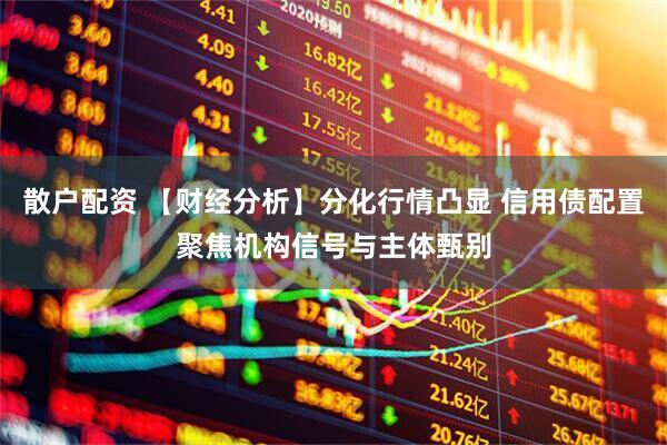 散户配资 【财经分析】分化行情凸显 信用债配置聚焦机构信号与主体甄别